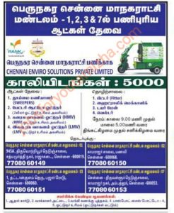 Chennai corporation Recruitment 2021