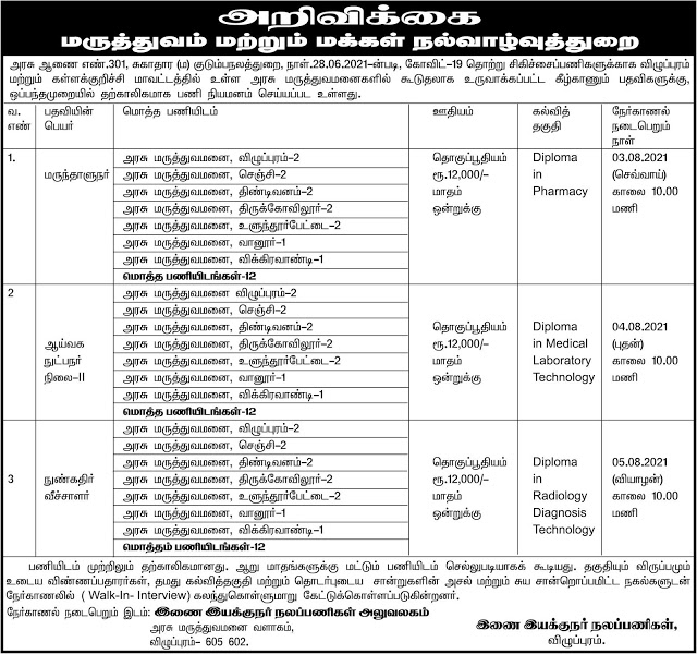 Villupuram collector office recruitment 2021 tamil